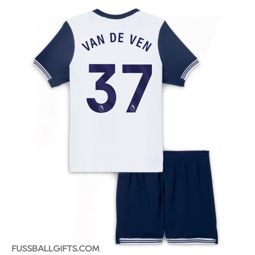 Tottenham Hotspur Micky van de Ven #37 Fußballbekleidung Heimtrikot Kinder 2024-25 Kurzarm (+ kurze hosen)